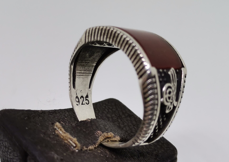 YANLARI TUĞRALI GÜMÜŞ YÜZÜK