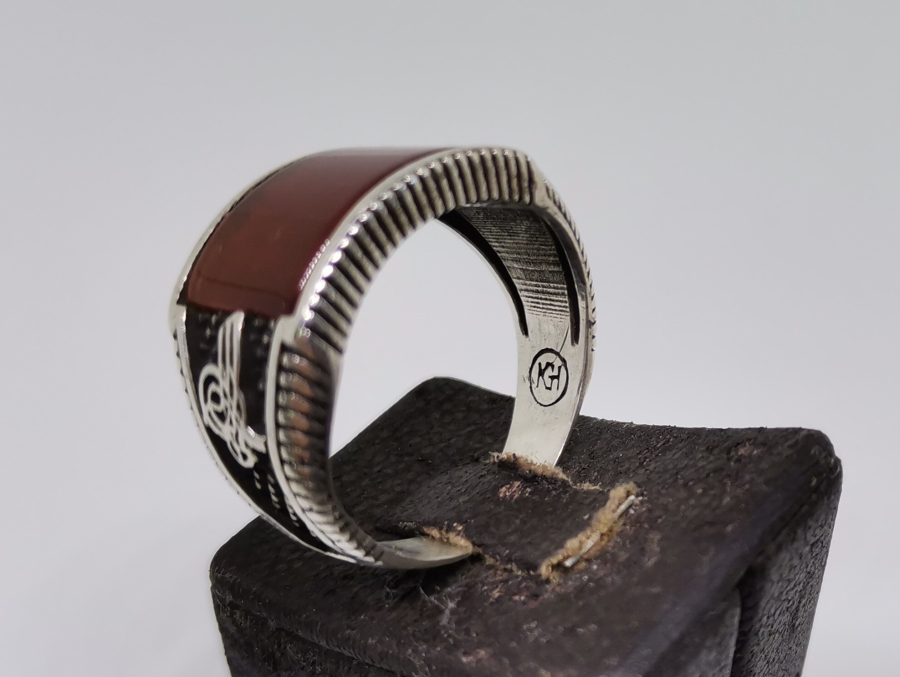 YANLARI TUĞRALI GÜMÜŞ YÜZÜK