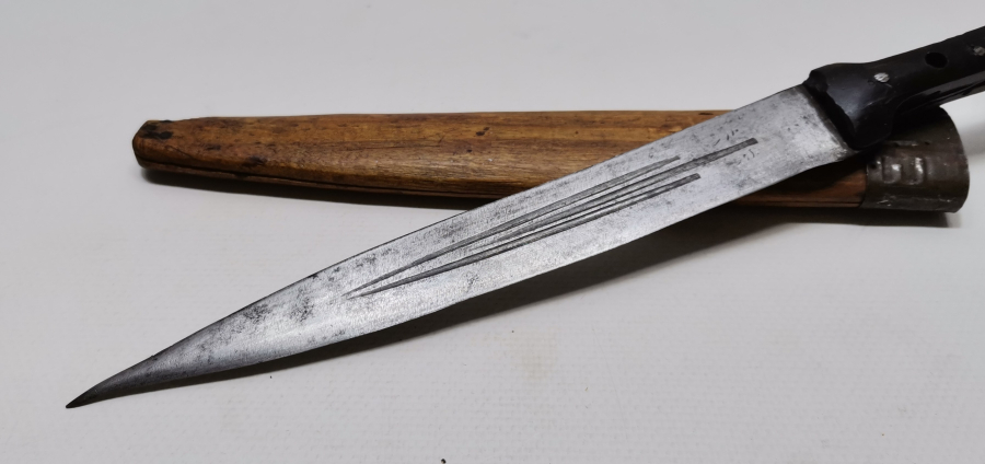 ÜZERİ OSMANLICA BURSA YAZILI ÇİFTE MÜHÜRLÜ BURSA İŞİ ÇERKES KAMASI