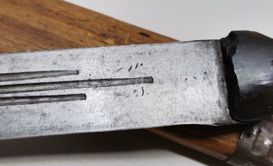 ÜZERİ OSMANLICA BURSA YAZILI ÇİFTE MÜHÜRLÜ BURSA İŞİ ÇERKES KAMASI