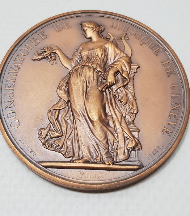 1900'LERDEN KUTUSUNDA İSVİÇRE CENEVRE MÜZİK KONSERVATUARI MADALYASI