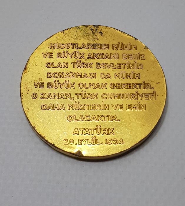 1972 TÜRK DONANMA VAKFI ALTIN KAPLAMA MADALYA