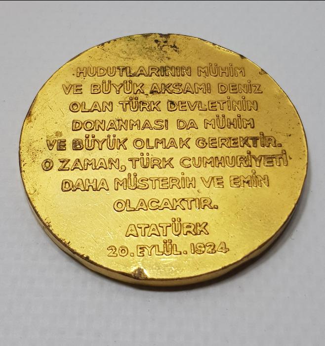 1972 TÜRK DONANMA VAKFI ALTIN KAPLAMA MADALYA