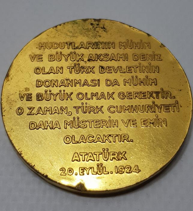 1972 TÜRK DONANMA VAKFI ALTIN KAPLAMA MADALYA