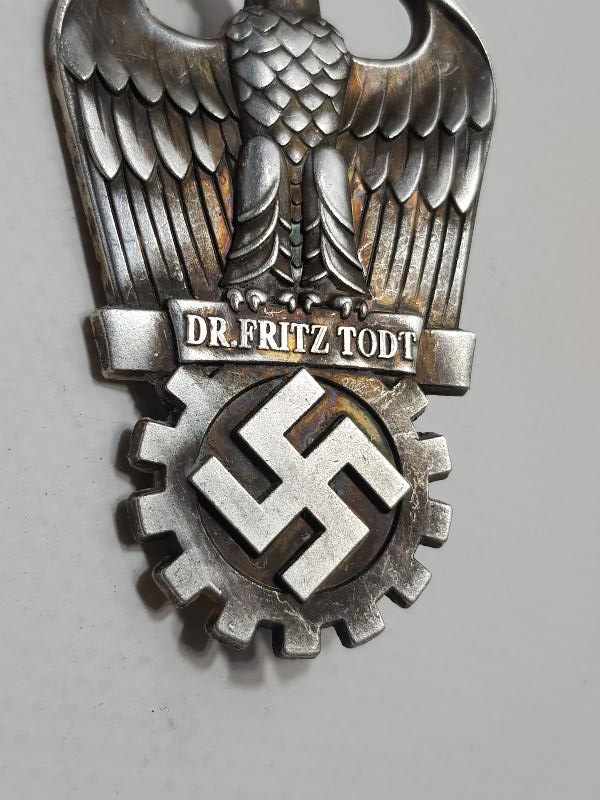 2. DÜNYA SAVAŞI ALMAN NAZİ FRITZ TODT ROZETİ