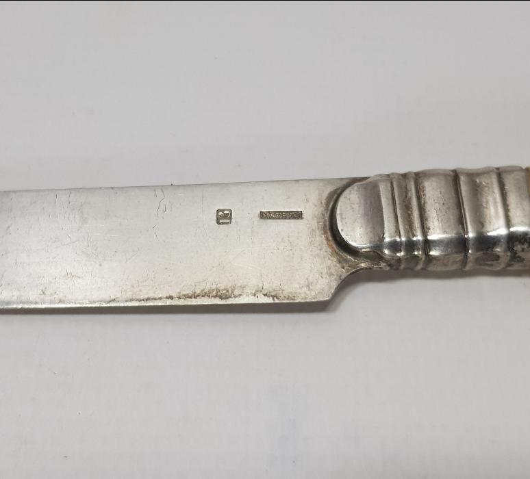 ANTİKA FİL DİŞİ SAPLI GÜMÜŞ MEYVE BIÇAĞI