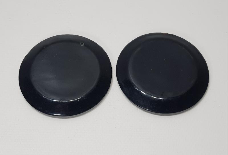 ANTİKA JAPON İŞİ PAPIER MACHE BİR ÇİFT ÇAY TABAĞI ALTLIĞI