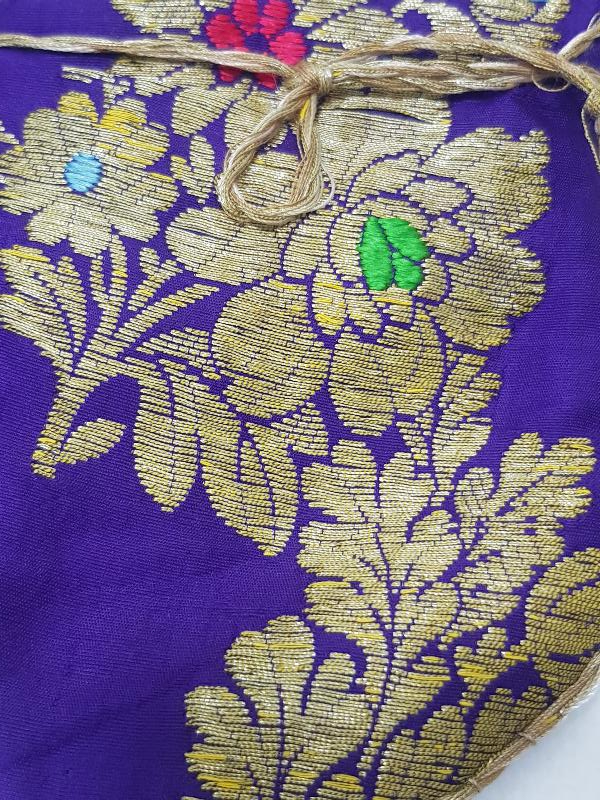 OSMANLI DÖNEMİ ALTIN SIRMA İŞLEMELİ İPEK ELMASİYE PARA KESESİ