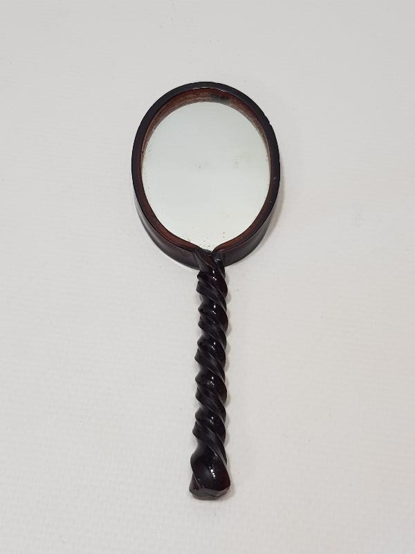 OSMANLI DÖNEMİ BAKALİT SAPLI ÇİFT TARAFLI EL AYNASI 