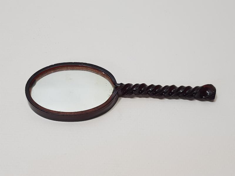 OSMANLI DÖNEMİ BAKALİT SAPLI ÇİFT TARAFLI EL AYNASI 