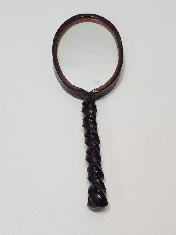 OSMANLI DÖNEMİ BAKALİT SAPLI ÇİFT TARAFLI EL AYNASI 