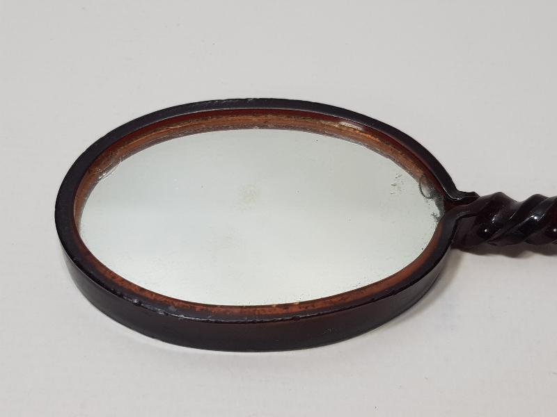 OSMANLI DÖNEMİ BAKALİT SAPLI ÇİFT TARAFLI EL AYNASI 