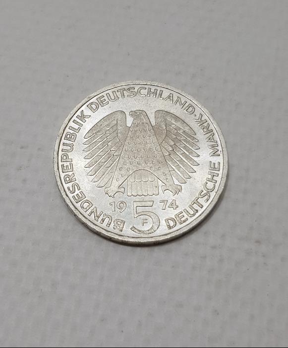 1974 ALMANYA GÜMÜŞ 5 MARK HATIRA PARA