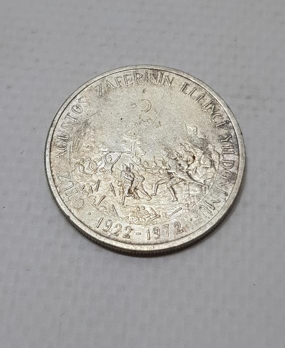 1972 30 AĞUSTOS ZAFER BAYRAMININ 50. YILI GÜMÜŞ 50 LİRA HATIRA PARA