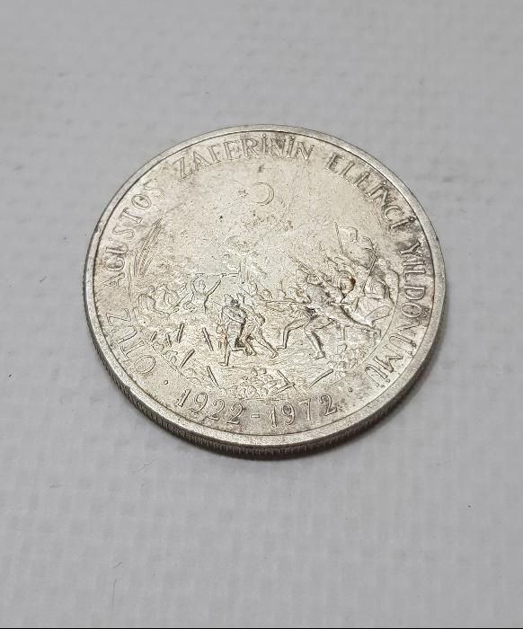 1972 30 AĞUSTOS ZAFER BAYRAMININ 50. YILI GÜMÜŞ 50 LİRA HATIRA PARA
