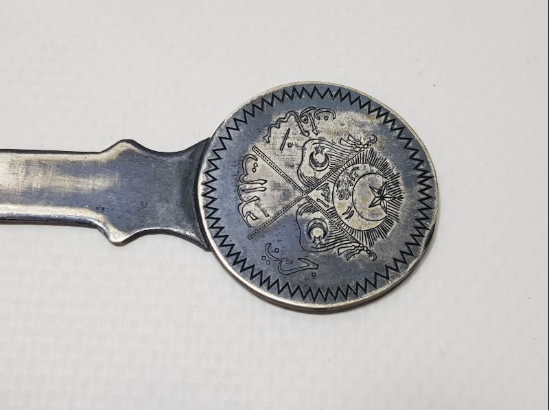 OSMANLICA YAIZLI MEŞRUTİYET TEMALI GÜMÜŞ ZARF AÇACAĞI