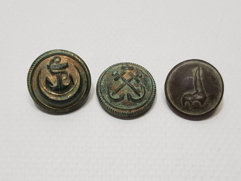 1. DÜNYA SAVAŞI DÖNEMİ 3 ADET OSMANLI SUBAY DÜĞMESİ