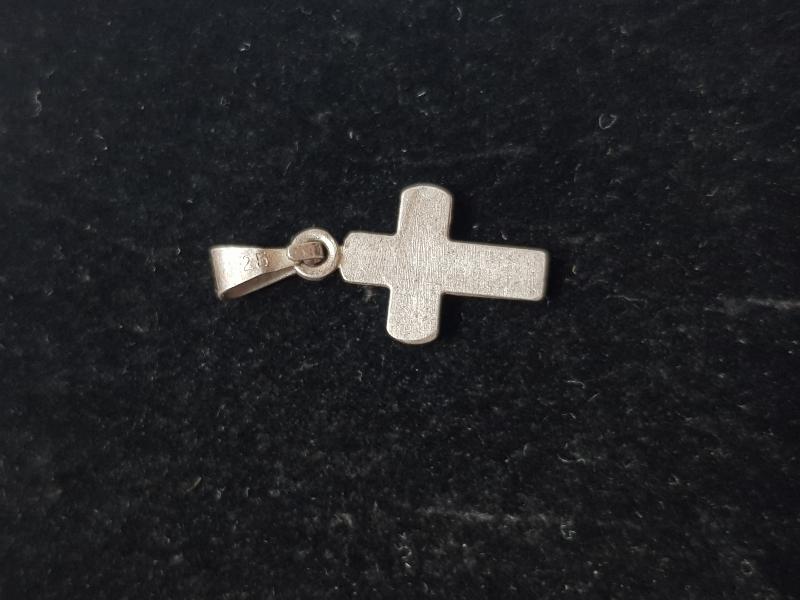 1900'LERDEN GÜMÜŞ MİNİ HAÇ KOLYE UCU