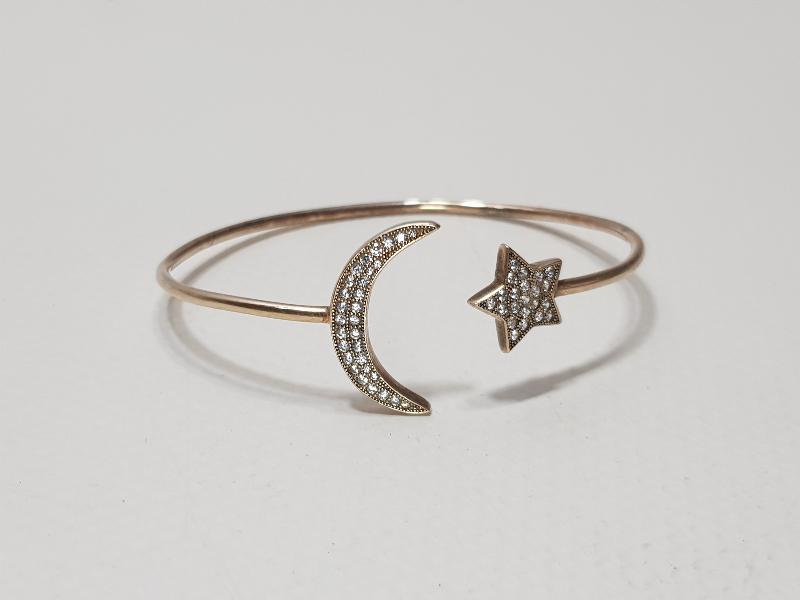 AY YILDIZ FORMLU GÜMÜŞ BİLEZİK