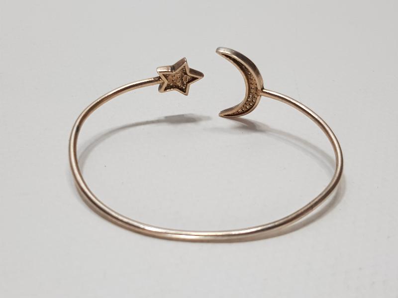 AY YILDIZ FORMLU GÜMÜŞ BİLEZİK