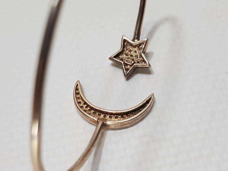 AY YILDIZ FORMLU GÜMÜŞ BİLEZİK