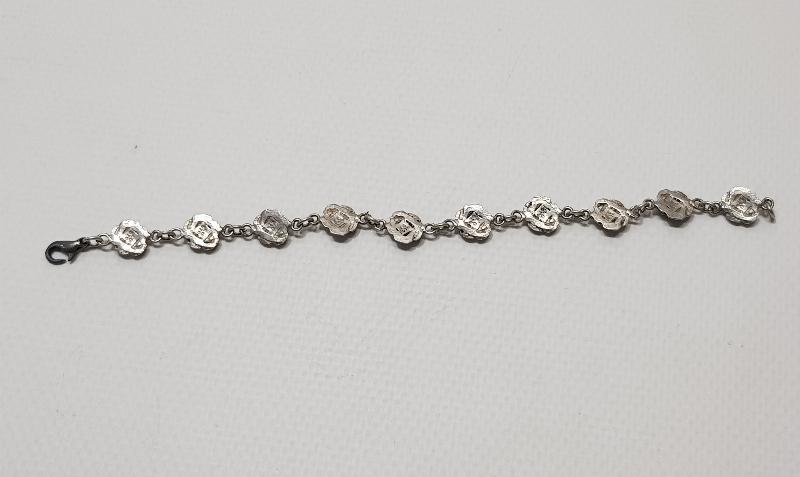 GÜL DESENLERİYLE SÜSLÜ ANTİKA GÜMÜŞ BİLEKLİK