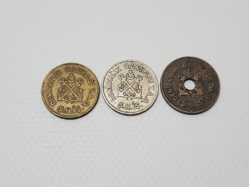 İSTANBUL ŞEHİR HATLARI İŞLETMESİ ÖĞRENCİ, TAM 1, ER 2 JETONLARI