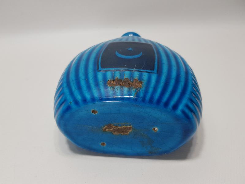 OSMANLI DÖNEMİ AY YILDIZLI ÇOK NADİR KÜTAHYA SERAMİK MATARA