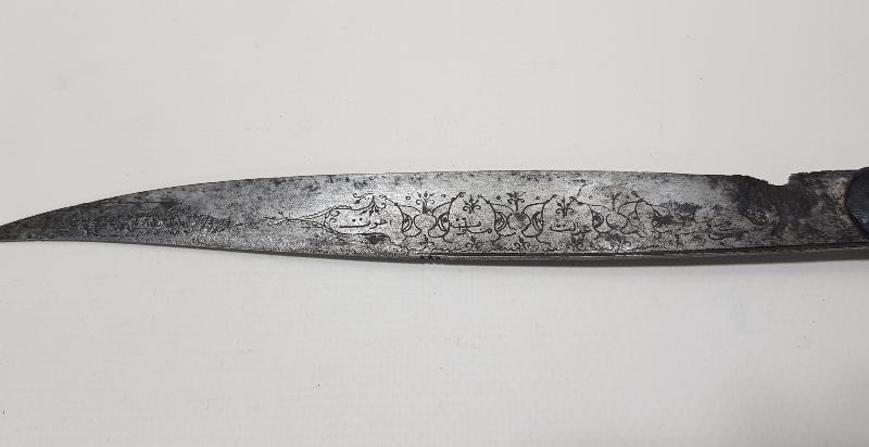 OSMANLI DÖNEMİ MEŞRUTİYET SLOGANLARI YAZILI VE BAYRAKLARLA SÜSLÜ MORS DİŞİ SAPLI ÇOK NADİR KAMA