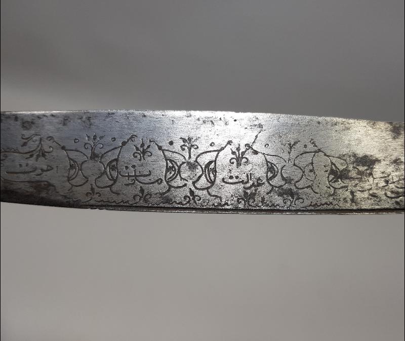 OSMANLI DÖNEMİ MEŞRUTİYET SLOGANLARI YAZILI VE BAYRAKLARLA SÜSLÜ MORS DİŞİ SAPLI ÇOK NADİR KAMA