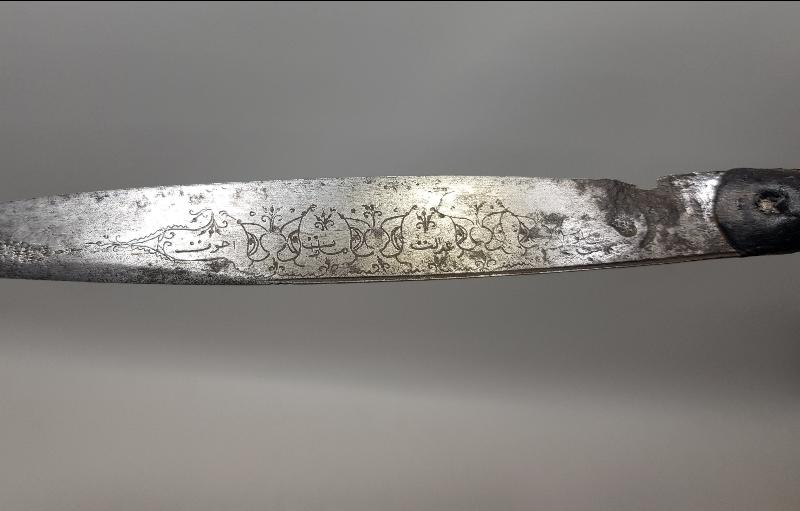 OSMANLI DÖNEMİ MEŞRUTİYET SLOGANLARI YAZILI VE BAYRAKLARLA SÜSLÜ MORS DİŞİ SAPLI ÇOK NADİR KAMA