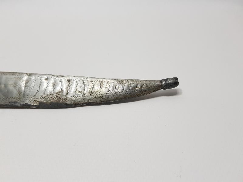 OSMANLI DÖNEMİ MEŞRUTİYET SLOGANLARI YAZILI VE BAYRAKLARLA SÜSLÜ MORS DİŞİ SAPLI ÇOK NADİR KAMA