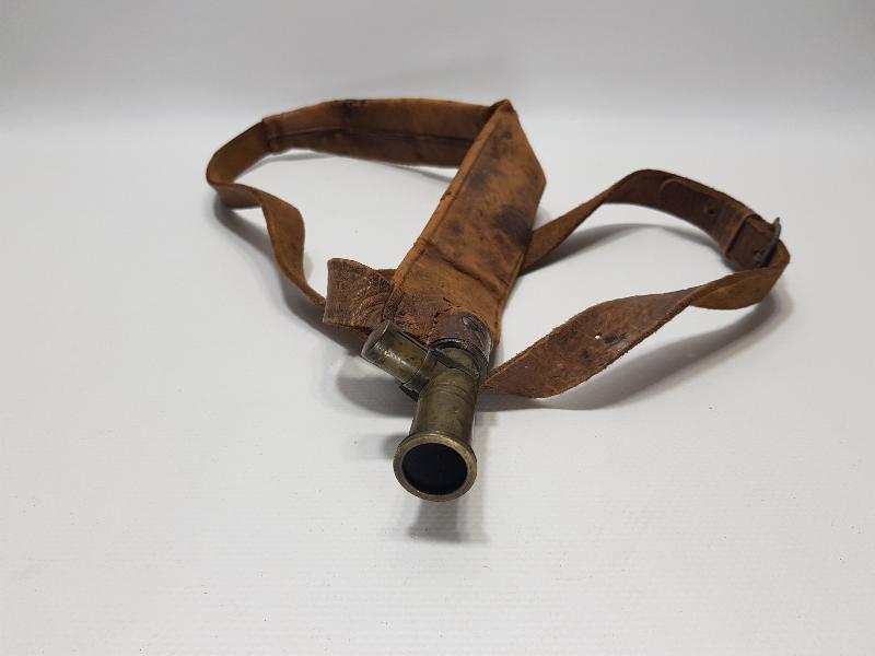 1. DÜNYA SAVAŞI DÖNEMİ NADİR FORMDA DERİ KEMERLİ BARUTLUK