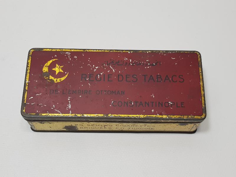 CONSTANTINOPLE - OSMANLI DÖNEMİ AY YILDIZLI REGIE DES TABACS TENEKE SİGARA KUTUSU