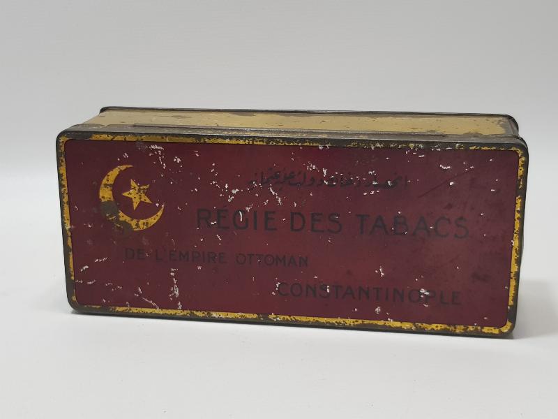 CONSTANTINOPLE - OSMANLI DÖNEMİ AY YILDIZLI REGIE DES TABACS TENEKE SİGARA KUTUSU