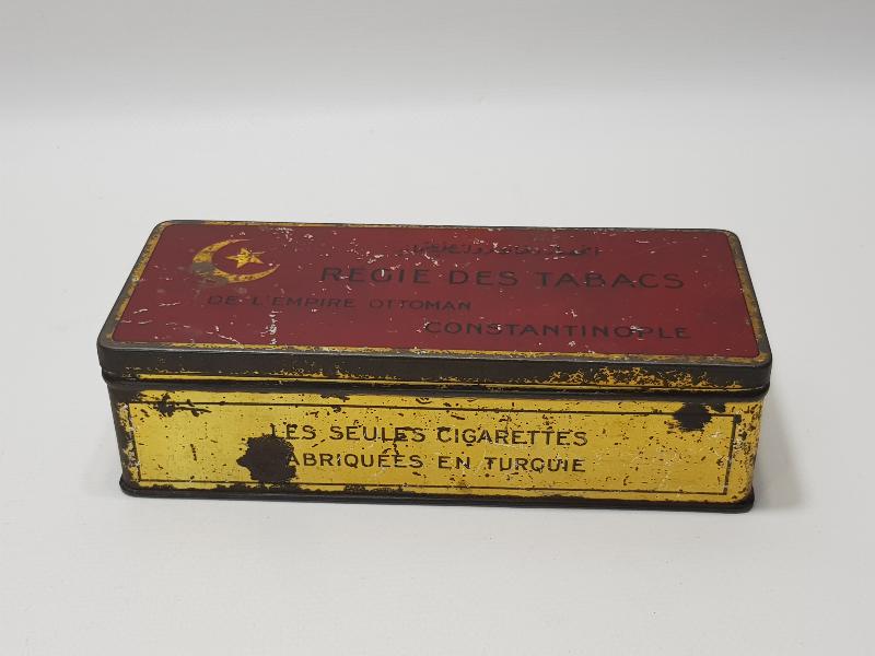 CONSTANTINOPLE - OSMANLI DÖNEMİ AY YILDIZLI REGIE DES TABACS TENEKE SİGARA KUTUSU