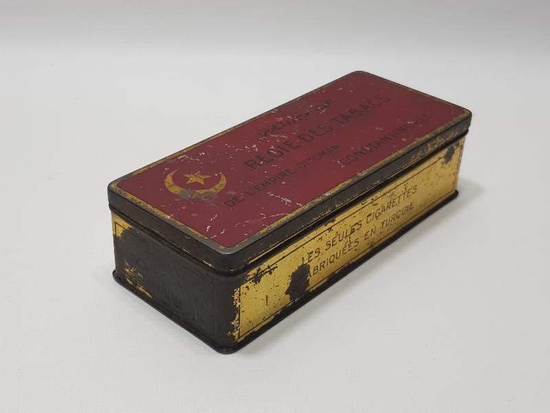 CONSTANTINOPLE - OSMANLI DÖNEMİ AY YILDIZLI REGIE DES TABACS TENEKE SİGARA KUTUSU