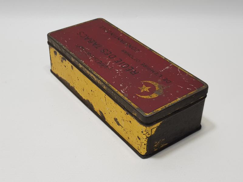 CONSTANTINOPLE - OSMANLI DÖNEMİ AY YILDIZLI REGIE DES TABACS TENEKE SİGARA KUTUSU