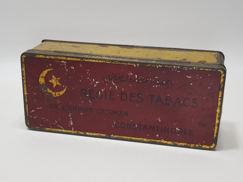 CONSTANTINOPLE - OSMANLI DÖNEMİ AY YILDIZLI REGIE DES TABACS TENEKE SİGARA KUTUSU