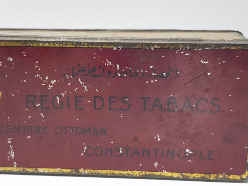 CONSTANTINOPLE - OSMANLI DÖNEMİ AY YILDIZLI REGIE DES TABACS TENEKE SİGARA KUTUSU