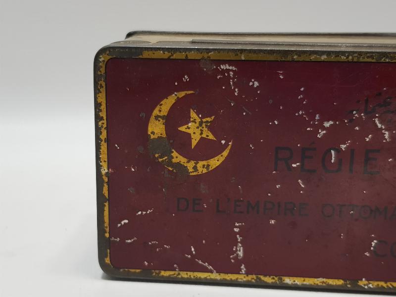 CONSTANTINOPLE - OSMANLI DÖNEMİ AY YILDIZLI REGIE DES TABACS TENEKE SİGARA KUTUSU