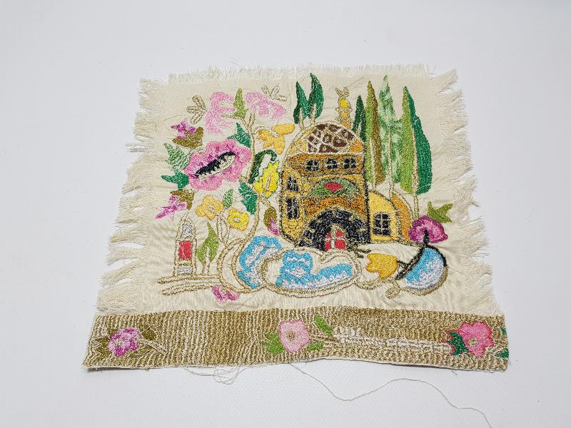 EL İŞİ CAMİ İŞLEMELİ KIRLENT YÜZÜ