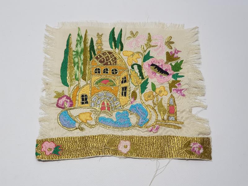 EL İŞİ CAMİ İŞLEMELİ KIRLENT YÜZÜ