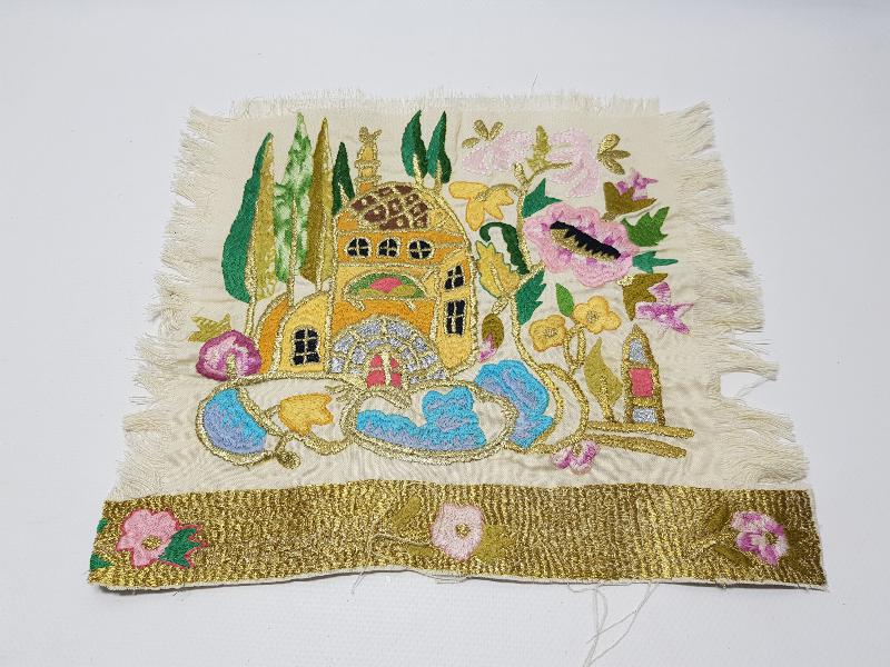 EL İŞİ CAMİ İŞLEMELİ KIRLENT YÜZÜ