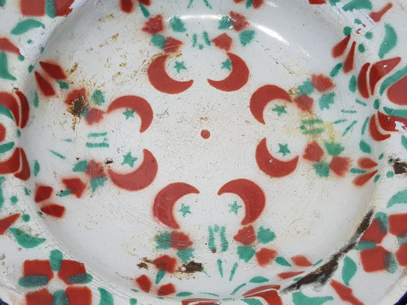 OSMANLI DÖNEMİ AY YILDIZLI EMAYE TABAK