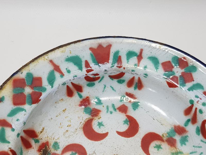 OSMANLI DÖNEMİ AY YILDIZLI EMAYE TABAK