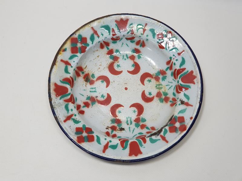 OSMANLI DÖNEMİ AY YILDIZLI EMAYE TABAK