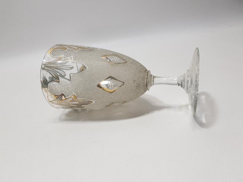 OSMANLI PAZARI İÇİN YAPILMIŞ ALTIN YALDIZLI VE MİNELİ KRİSTAL KADEH