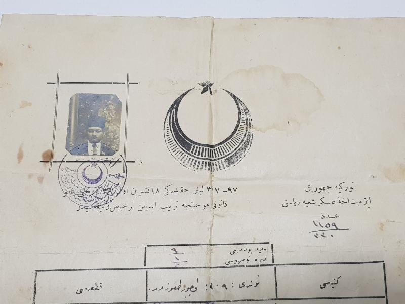 1924 TARİHLİ OSMANLICA ASKERLİK TERHİS BELGESİ