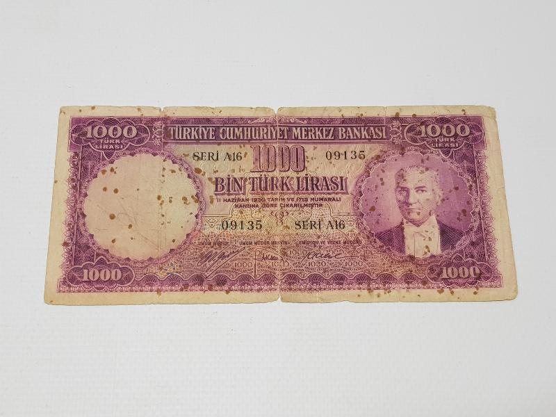 5. EMİSYON 1.000 LİRA - MOR BİNLİK - MOR BİN LİRA